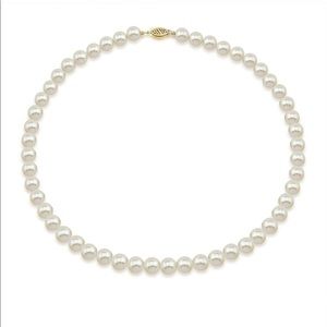 Akwaya 14K Yellow Gold 8.0-9.0mm White Freshwater